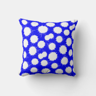 Blot Pattern - White on Blue Cushion