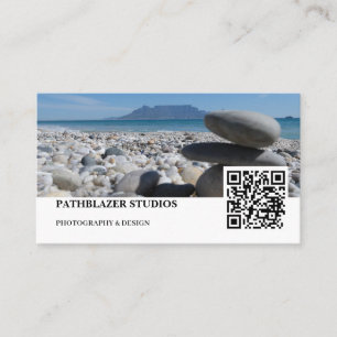 Blouberg Beach Table Mountain Stacked Rocks Business Card