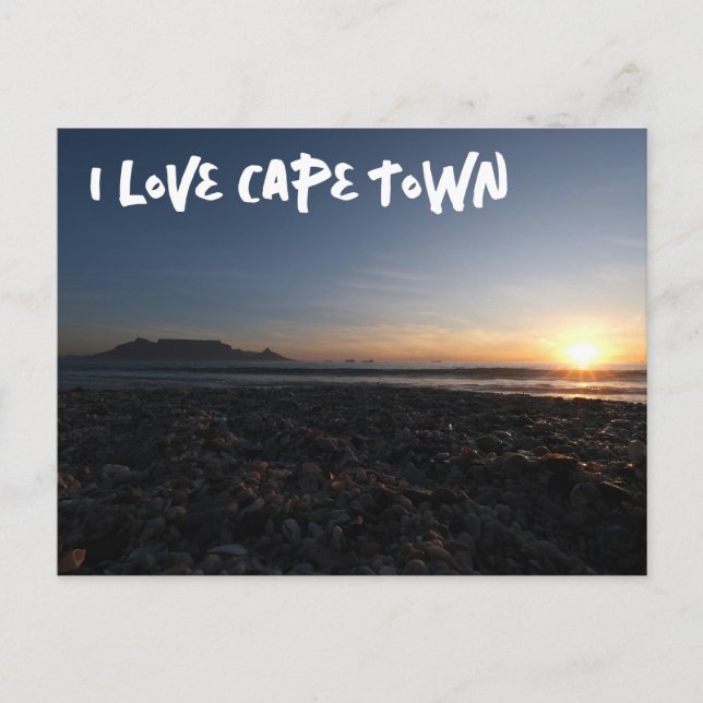 Blouberg Beach Table Mountain Sunset Holiday Postcard (Front)