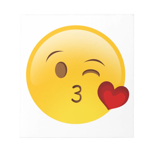 Blow a kiss emoji sticker notepad (Front)