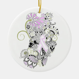 Blow Away Breast Cancer Ceramic Tree Decoration
