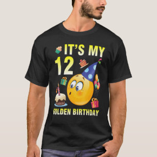 Blow Candle Cake Happy To Me You It's My 12 Golden T-Shirt