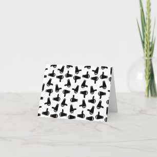 Blow Dryer Print Pattern CUSTOM BACKGROUND COLOR Thank You Card