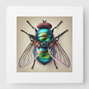 Blow Fly 211024IREF233 - Watercolor Square Wall Clock