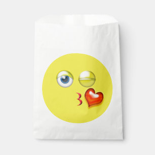 Blow Kiss Heart Love Emoji Favour Bags