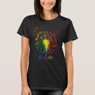 Blow Me Dandelion Just Tattoo Arrow Breathe Rainbo T-Shirt