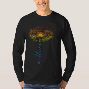Blow Me Dandelion Just Tattoo Arrow Breathe Rainbo T-Shirt