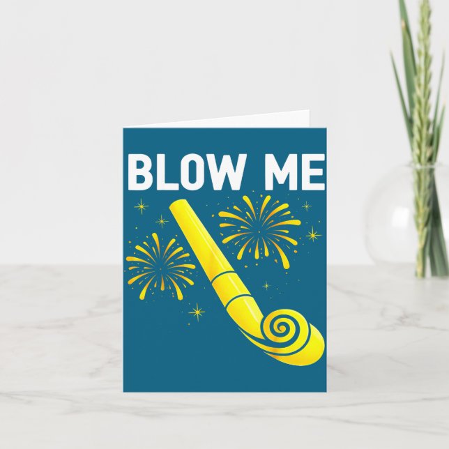 Blow Me Fireworks Countdown Happy New Year 2026 Co Card (Front)