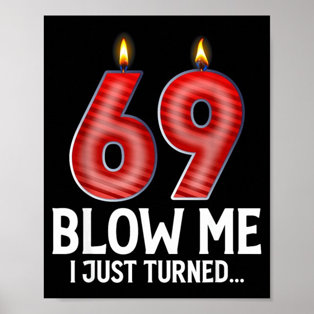 Blow Me I Turned 69 Years Old Funny 69th Birthday  Poster (Front)