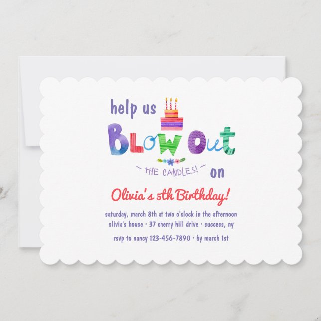 Blow Out The Candles Invitation (Front)