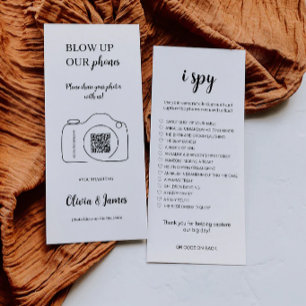 Blow Up Phones I Spy Wedding Game Card