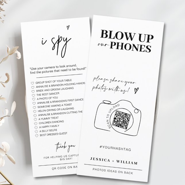 Blow up phones I spy wedding game card (Creator Uploaded)