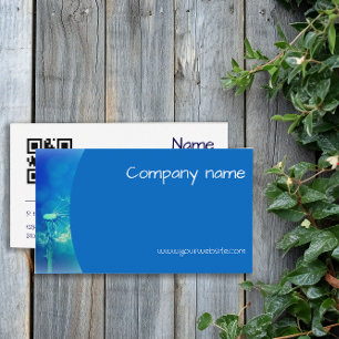 Blowball photography QR azure blue Business Card