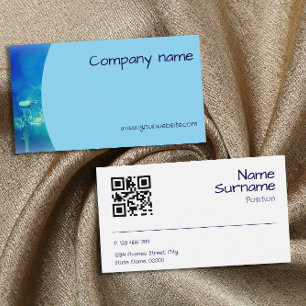 Blowball photography QR blue Business Card