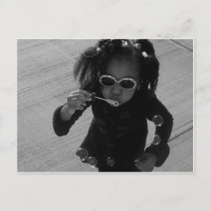 Blowing bubbles postcard
