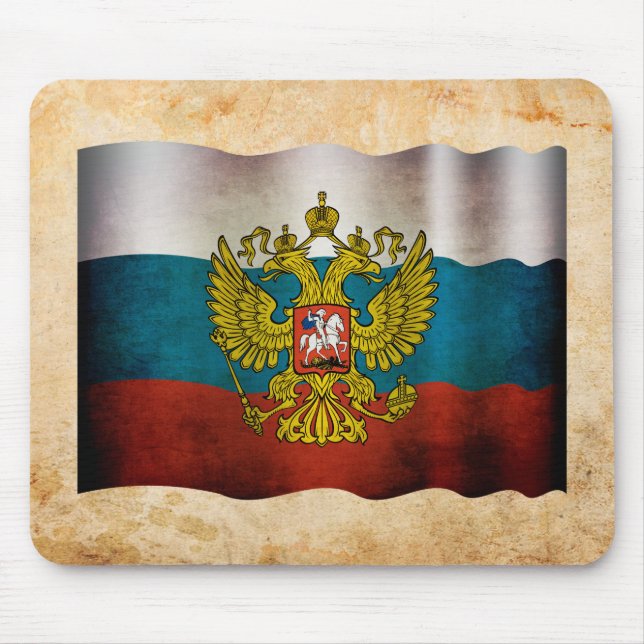 Blowing flag of Russia Mouse Pad (Front)