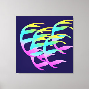 Blowing In The Wind Navy Blue  Canvas Print