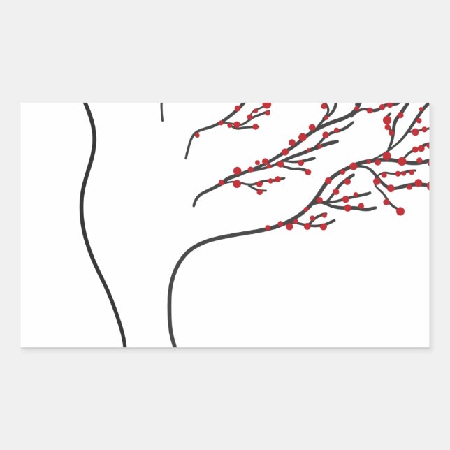 Blowing in the wind rectangular sticker (Front)