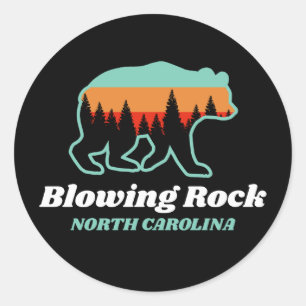 Blowing Rock North Carolina Bear Retro Vintage Classic Round Sticker