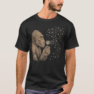 Blowing Wishes Funny Bigfoot Blowing Dandelion T-Shirt
