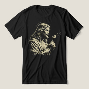Blowing Wishes Jesus Blowing Dandelion Vintage Art Tri-Blend Shirt