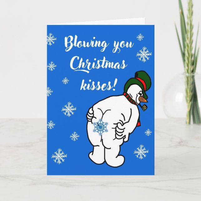 Blowing You Christmas Kisses! Holiday Card (Front)