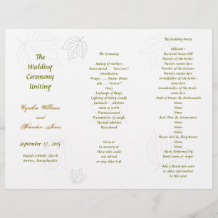 Blown Away Fall Tri-Fold Divided Program Template