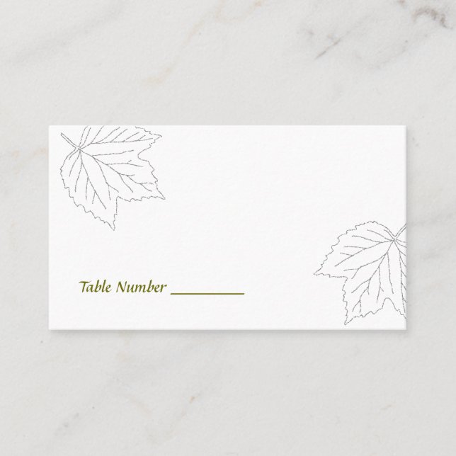 Blown Away Maple Leaf Table Number Cards (Front)