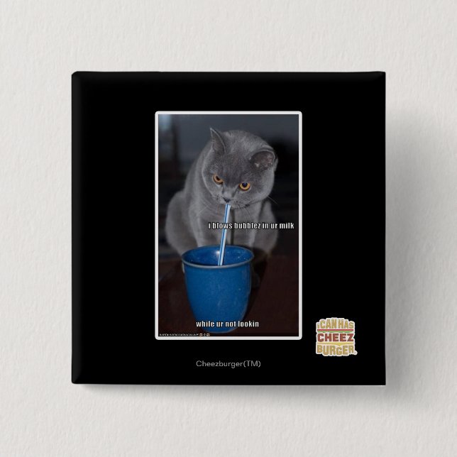 Blows Bubbles in ur milk 15 Cm Square Badge (Front)
