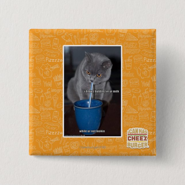 Blows Bubbles in ur milk 15 Cm Square Badge (Front)
