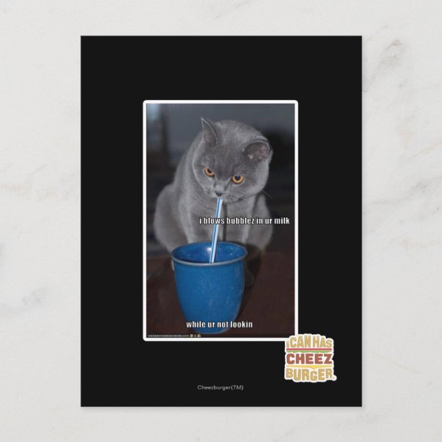 Blows Bubbles in ur milk Postcard (Front)