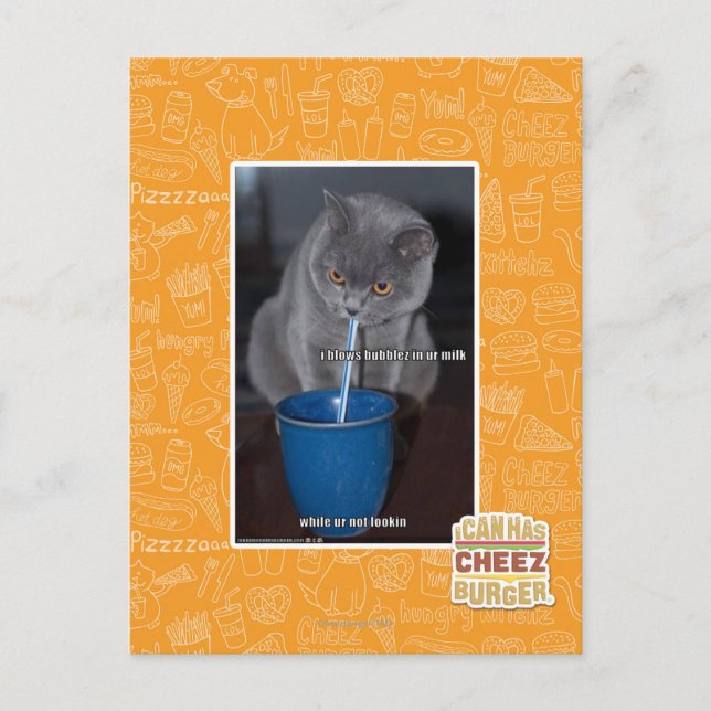 Blows Bubbles in ur milk Postcard (Front)