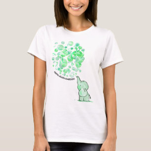 Blows Up Green Balloons Mental Health Awareness  T-Shirt