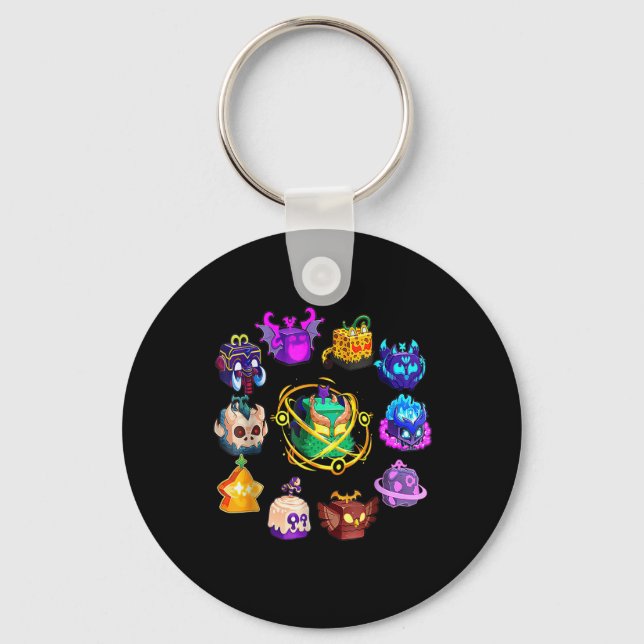 Blox Fruit Round Of Mythicales For Birthday  Key Ring (Front)