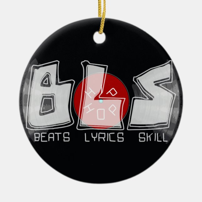 BLS beats lyrics skill HIP HOP Ceramic Tree Decoration (Front)
