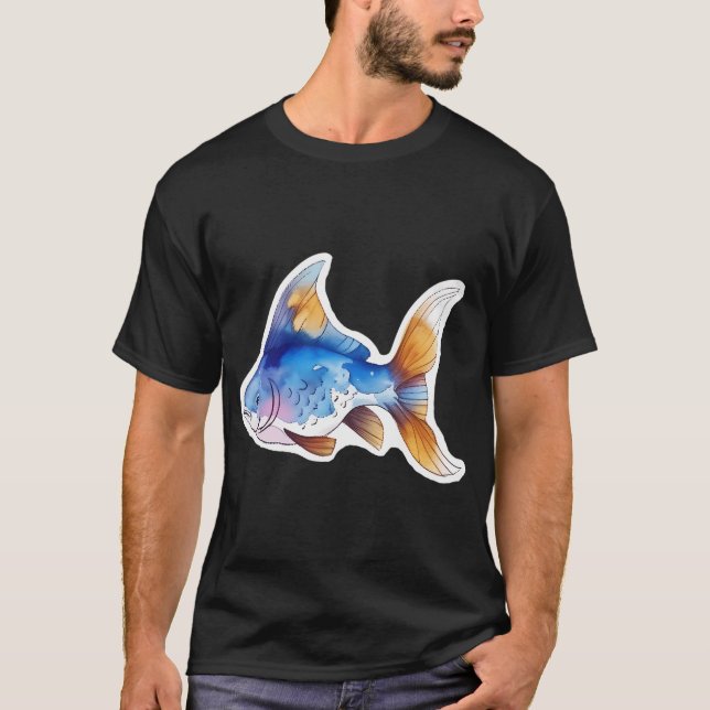 Blu and Gold Fish T-Shirt (Front)