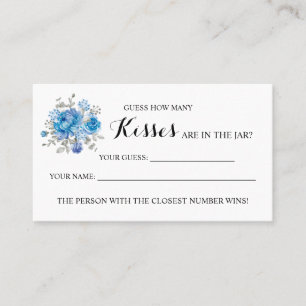 Blu Flower How Many Kisses Bridal Shower game card