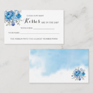 Blu Flower How Many Kisses Bridal Shower game card