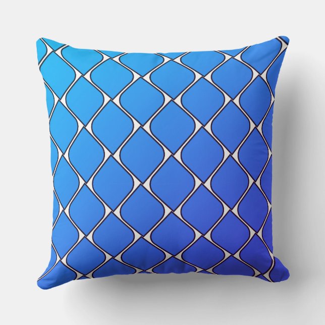 blu strips heart throw pillow (Back)