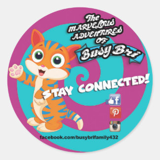 Blu The Cat Round Sticker