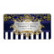 Blu Wht Stripe, Blu Gld Damask H Wine Bottle Label