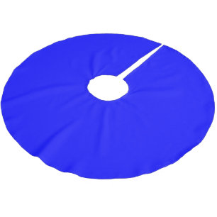 Blue #0303ff brushed polyester tree skirt