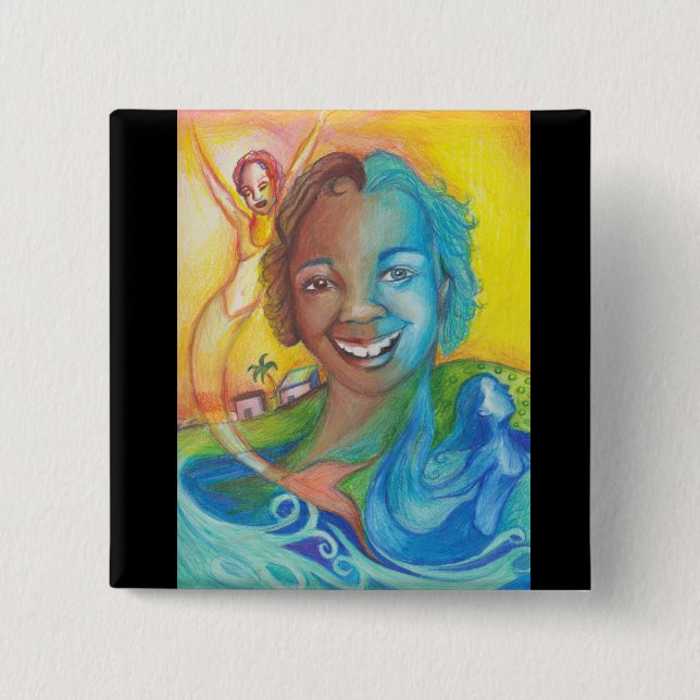 Blue 15 Cm Square Badge (Front)