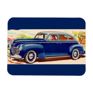 blue 1941 Plymouth Magnet