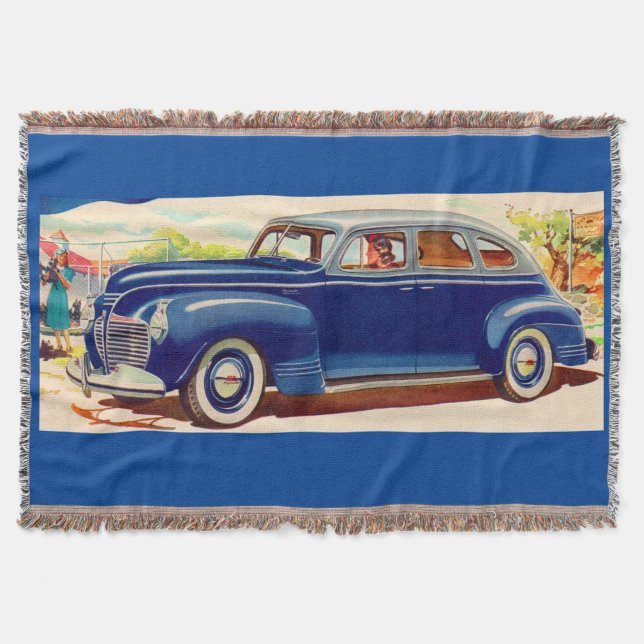 blue 1941 Plymouth Throw Blanket (Front)