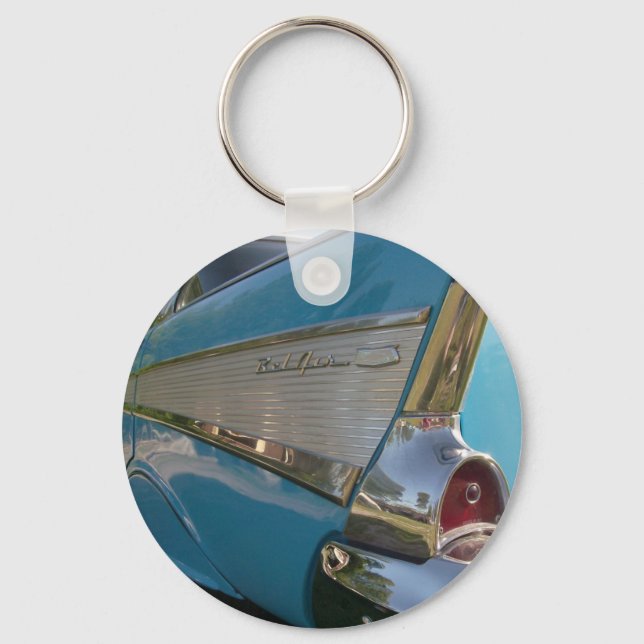 blue 1957 Chevy Key Ring (Front)
