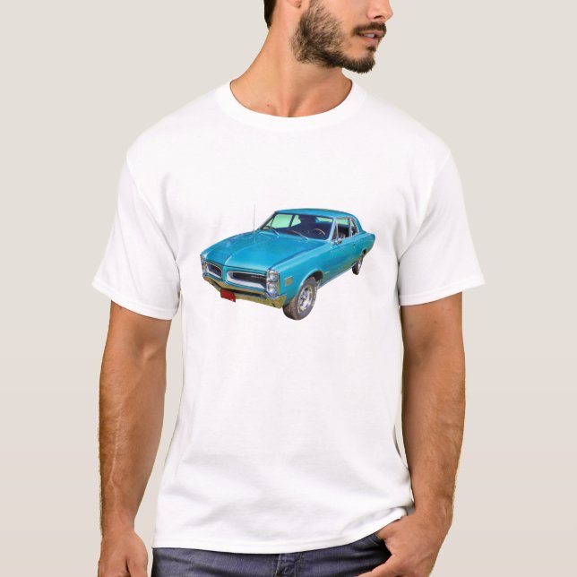Blue 1966 Pontiac Le Mans Muscle Car T-Shirt (Front)