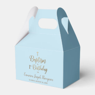 Blue 1st Birthday baptism baby boy Favour Box