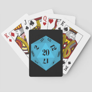 Blue 20-Sided Dice Playing Cards