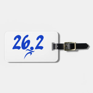 Blue 26.2 marathon luggage tag